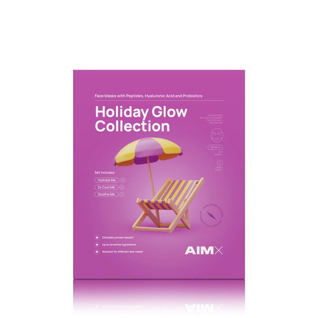 AIMX lakštinių kaukių rinkinys "Holiday Glow Collection", 4vnt.