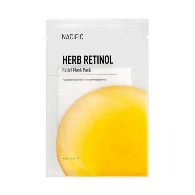 NACIFIC Herb Retinol Relief Mask Pack lakštinė veido kaukė su retinoliu